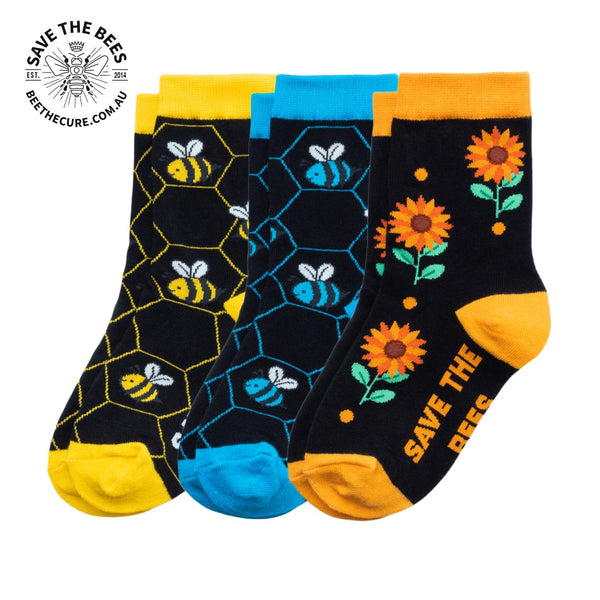 Save The Bees KIDS Sock 3-Pack Sydney Sock Project